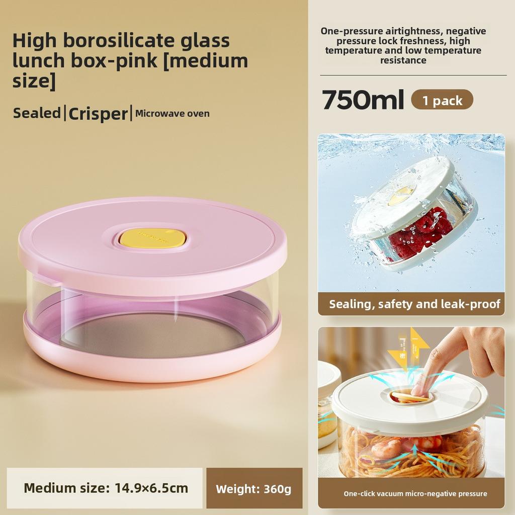 Hochborosilikatglas Tupperware Lunchbox Hitzebeständige Lunchbox mit Deckel Pendler mit Reis Mikrowellenschüssel Versiegelte Schüssel