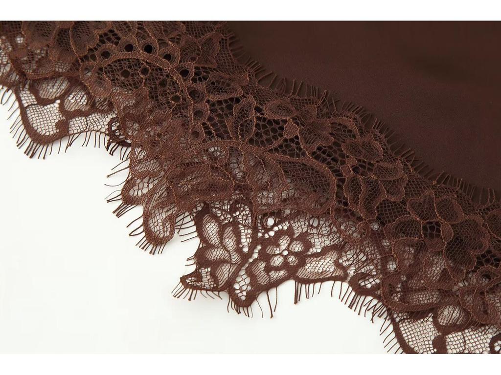 European & American Women's Sexy V-Neck Slimming Lace Camisole Short Dress