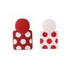 Retro Cute Red Asymmetrical Polka Dots Geometric Square Round Splicing Stud Earrings for Women Daily Wear Trendy Jewelry Gifts