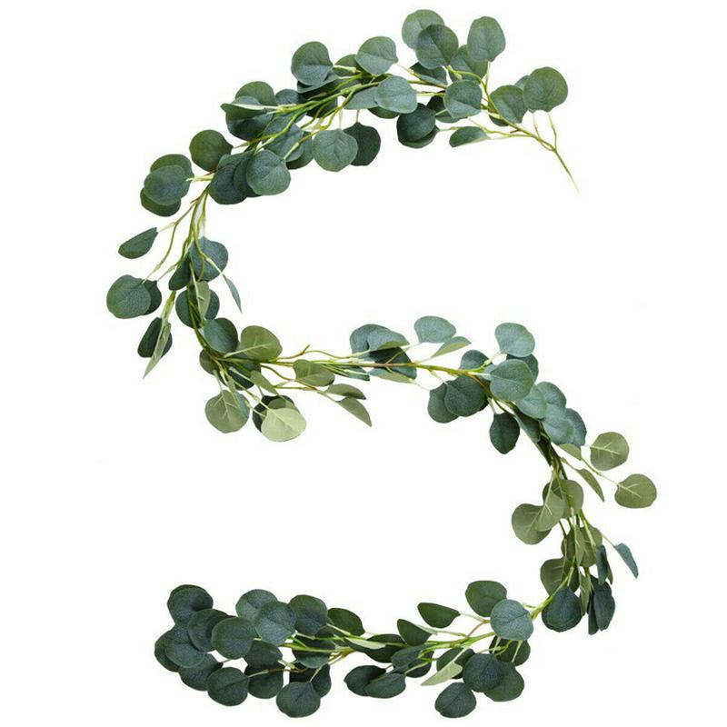 

2 м Искусственная гирлянда из эвкалипта Свисающая Подвесная Поддельная лоза плюща Садовый цветок