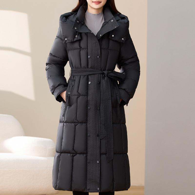 

Модные женские зимние длинные парки с капюшоном, свободные теплые пальто, толстые женские куртки L чёрный