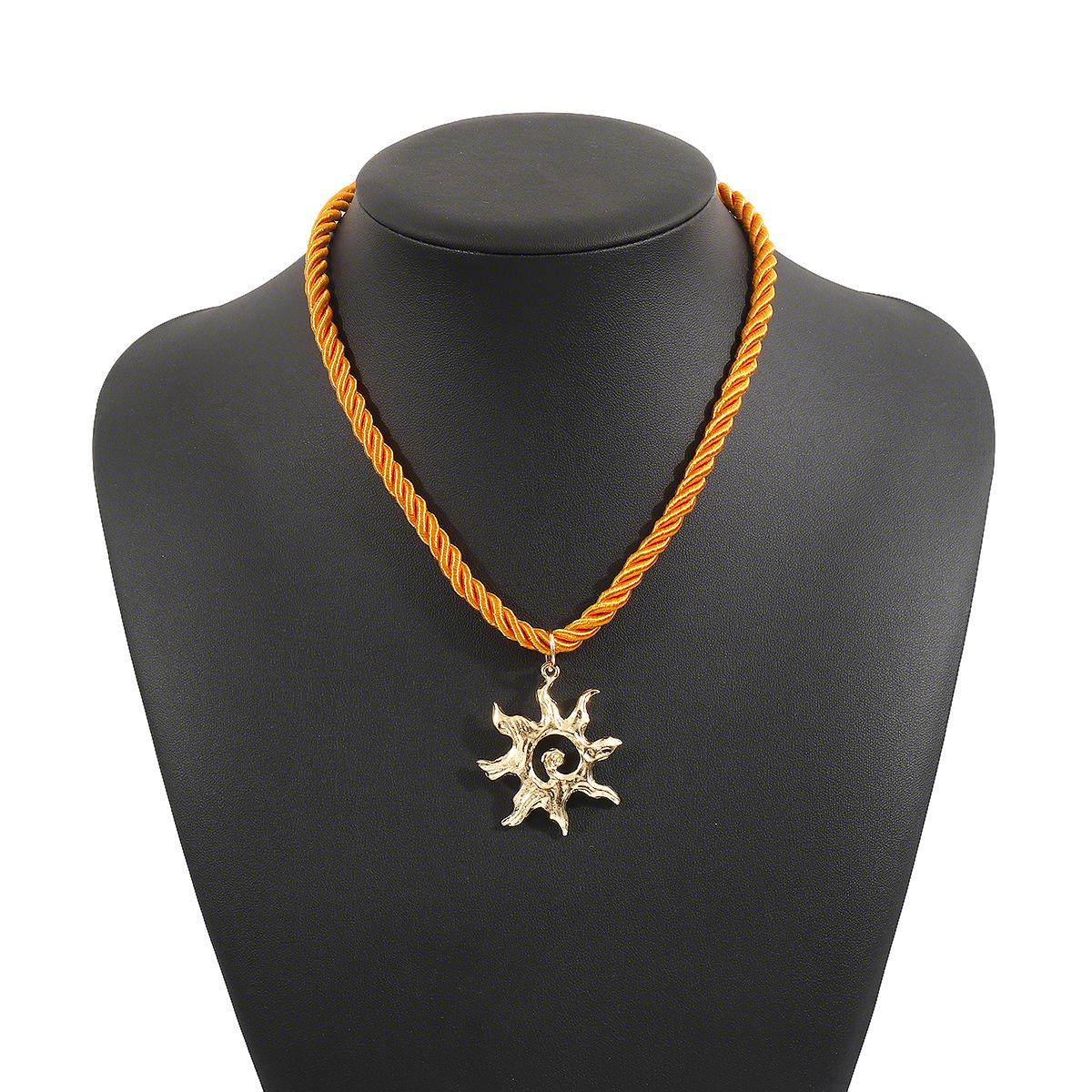 Summer cute flower sun love pendant necklace ZA dopamine multi pendant collarbone chain