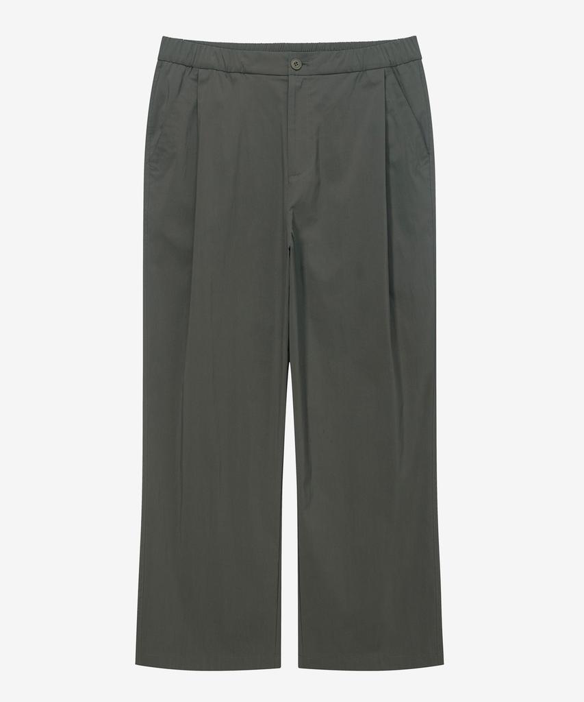 MINDBRIDGE [Couture] Wide Single-Pleat Nylon Blend String Elastic Pants - 2 Colors
