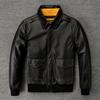 Black Brown Genuine Cow A2 Leather Jacket Men Real Cowhide Pilot Coat Air Force Flight Suits Spring Autumn