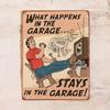 Retro Metal Garage Sign 20x30 Cm, Funny Tin Sign for Man Cave Workshop Wall Decor