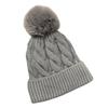 Fashion Keep Warm Pompom Hat Thickened Solid Color Ear Protection Cap Windproof Cold Proof Knitted Hat Autumn Winter