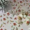 Julnagelklistermärken Lasersnöflinga Relief 3D Julgran Blad Tecknad Bärbara Nagellappar Manikyr Dekoration Charm