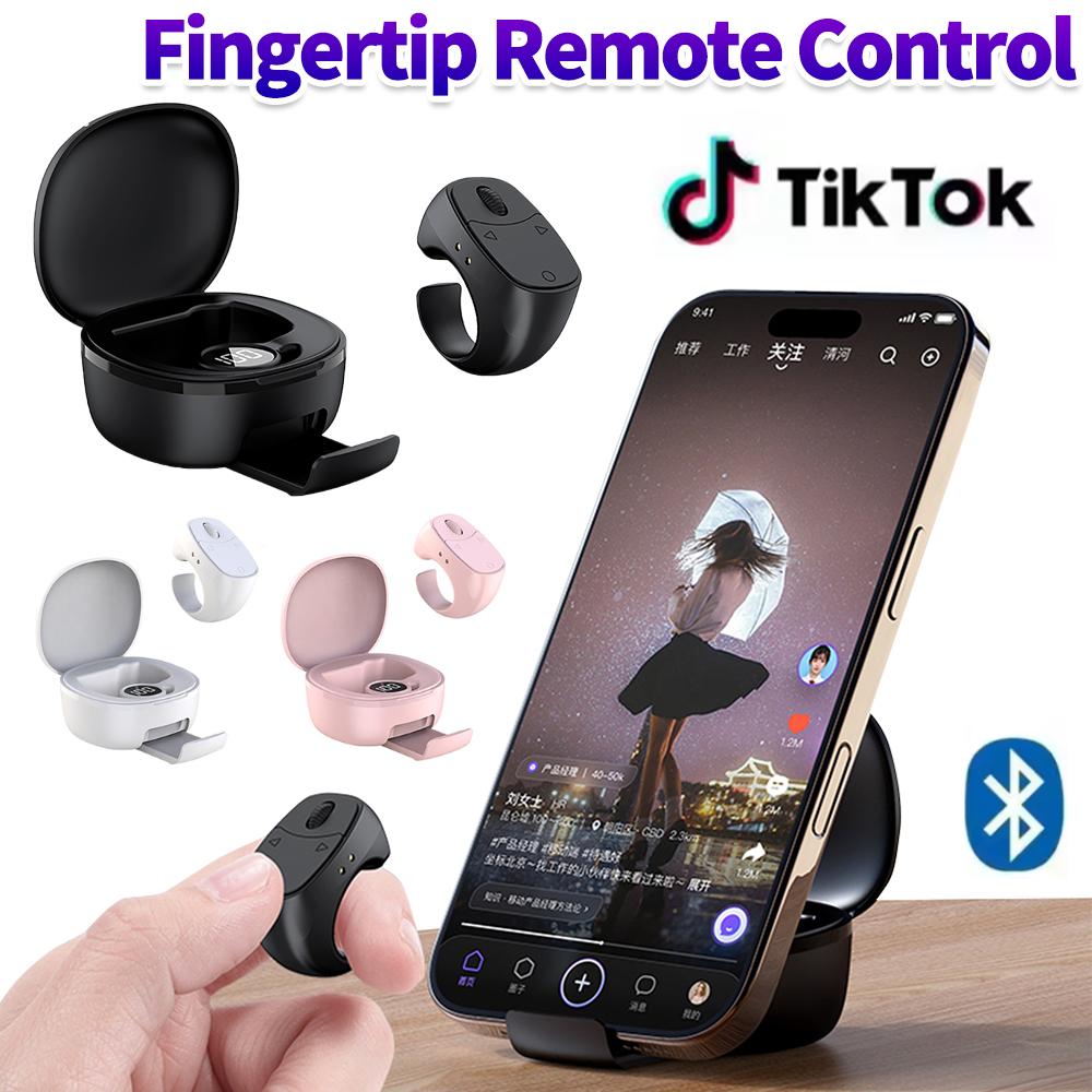 Scrolling Ring Bluetooth-Compatible 5.3 Wireless Camera Finger Shutter Multi-Function Remote Control Shutter Clicker for Travel