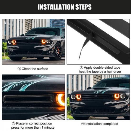 Front Grill Grille Insert Cover Trim Accessories for Dodge Challenger 2015-2023