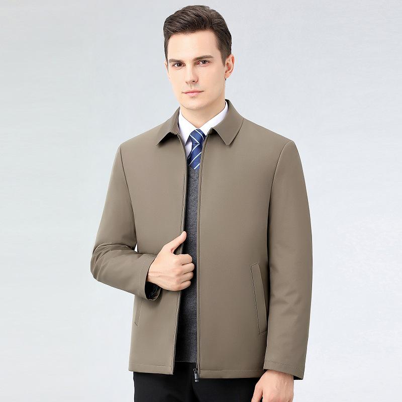 Herren Herbst Leichte Gepolsterte Baumwolljacke mit Stehkragen für Väter mittleren Alters - Warme Oberbekleidung