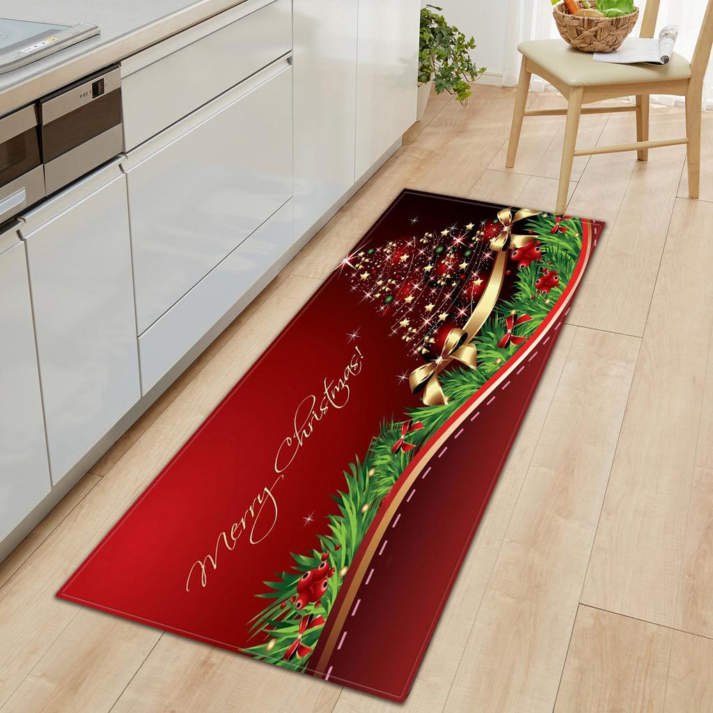 Christmas Welcome Entrance Doormat Decor Kitchen Hallway Floor Mat Living Room Carpet Bath Non-slip Foot Pad Xmas Decorations