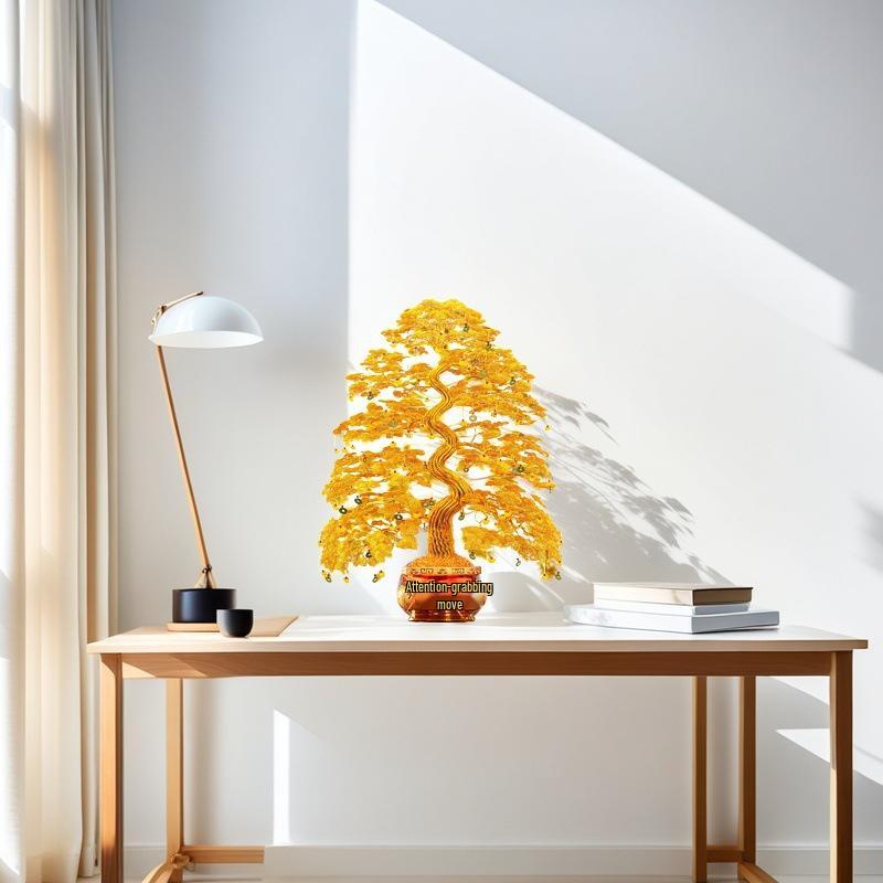 

Оберег «Дерево счастья» ручной работы: Денежное дерево из плетеной вручную алюминиевой проволоки для богатства и домашнего декора