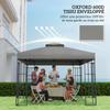 Gazebo Canopy 3 X 3 M Replacement Canopy for 2-tier Gazebo UPF30+ Protection Drainage Holes Grey