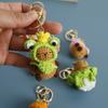 Cartoon Capybara Keychains Wool Making Crochet Keyrings Knitting Capybara Doll  Small Toy