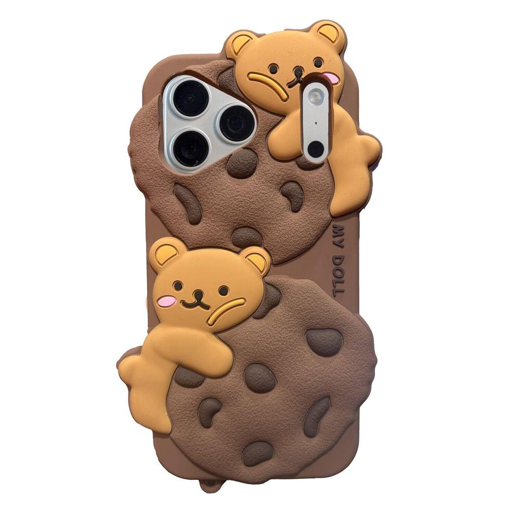 Pro iPhone 17 / 17 Pro / 17 Pro Max Roztomilý kreslený 3D měkký silikonový kryt na telefon