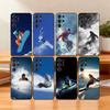 S-Snow Snowboard Ski Phone Case For Samsung S25,24,23,22,30,21,10,9,Ultra,Plus,Lite,FE Soft Black Case