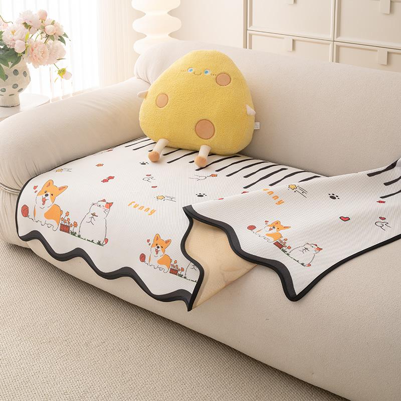Cartoon Cute Wind Sofa Cushion  New Summer Ice Silk Sofa Mat Special-Shaped Leather Sofa Cover