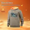 Baleno Men's Fleece-Lined Hooded Sweatshirt with Crane Print