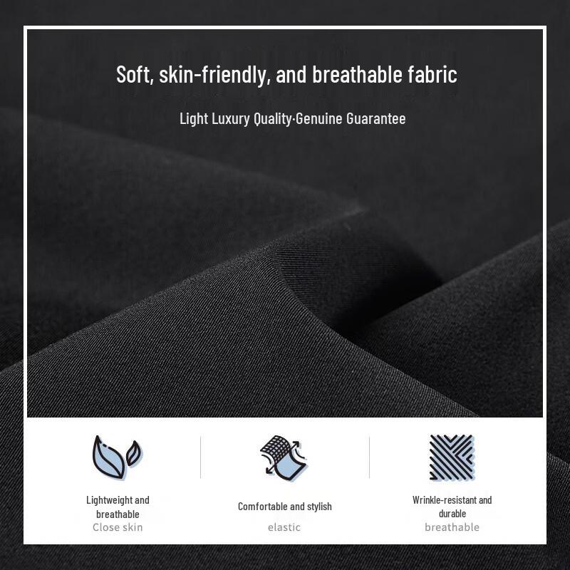 MONTAGUT Men's Summer Cooling Easy-Care Straight-Leg Trousers