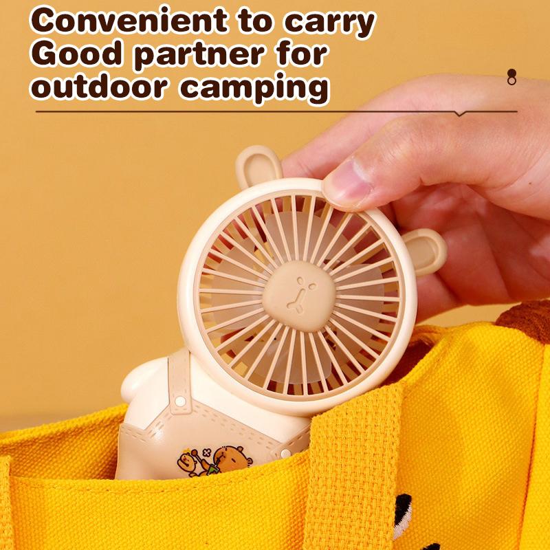Cartoon Cute Capybara Fan High Quality Summer Portable Handheld Fan Mini Pocket Fan Rechargeable Desktop Fan Gifts