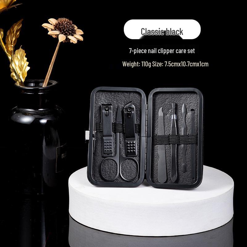 Nail Care Set: Clipper, Scissors, Knife, Ear Pick, File, and Pliers