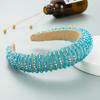 Baroque Sponge Hairband Beads Rhinestone Hair Hoop Fashion Vintage Hair Accessories  Party