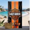 Asciugamano da Spiaggia Personalizzato Harley-Davidson, Stampa il Tuo Nome Testo Asciugamano Leggero Assorbente per Nuoto Viaggio