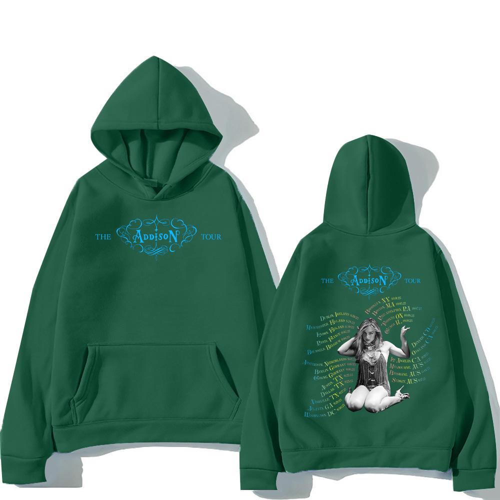 Addison Rae Tour Merch Hoodies Unisex Fashion Long Sleeve Sweatshirts Trends Design Aesthetic Clothing High Street Pullover