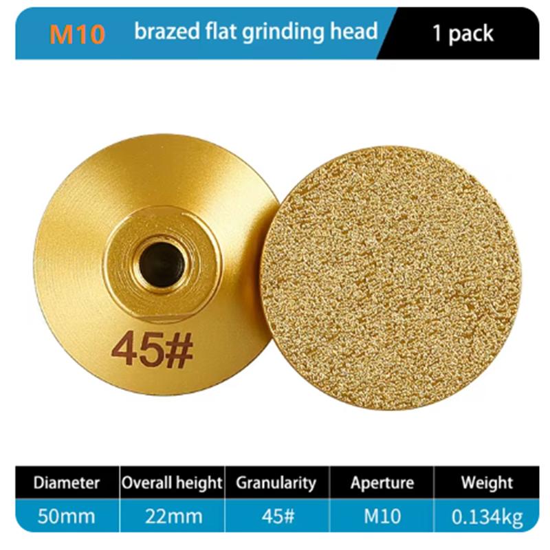 M10 Diamond Brazed Flat Grinding Head Marble Stone Countertop Trimming Rough Polishing Disc Angle Grinder Abrasive Pad