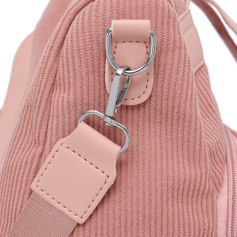Damen Cord Rucksack mit kleiner Tasche, lässiger Mode Tagesrucksack