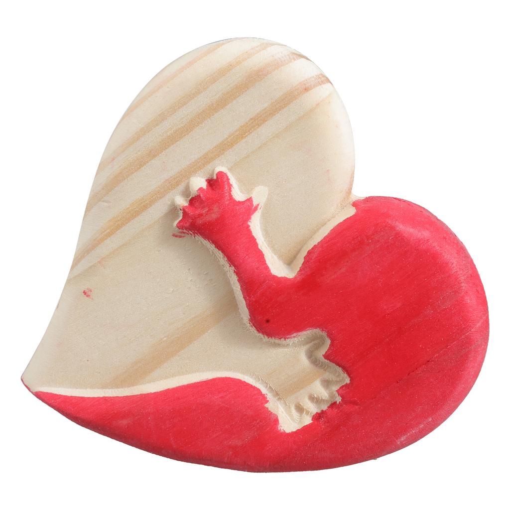 Collectible Wooden Love Heart Statue Wooden Sculpture Handmade Crafts for Birthday Valentine's Day