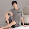 Pajamas Men's Summer Cotton Short Sleeve Shorts 1011 New Summer Thin Outer Wear Men's Large Size Loungewear Set