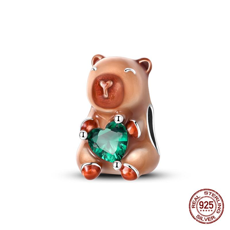 Original Charm Copper Three Colors Of Camellia Perfume Charm Beads Fit 3Mm Original Bracelet For Women Diy Fine Jewelry Gift