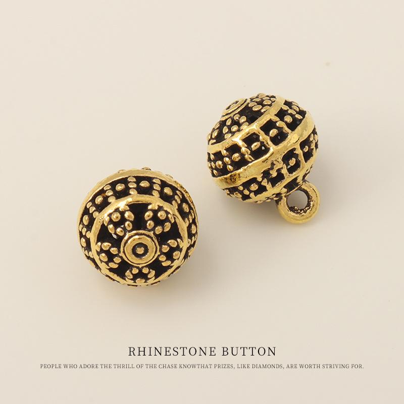 

5 шт. Ретро металлические пуговицы Древнее золото Счастливое облако Чонсам Костюм Тан Ханфу Маленькие пуговицы Пуговицы для рубашки, кардигана, свитера Ancient gold five-leaf flower 9mm