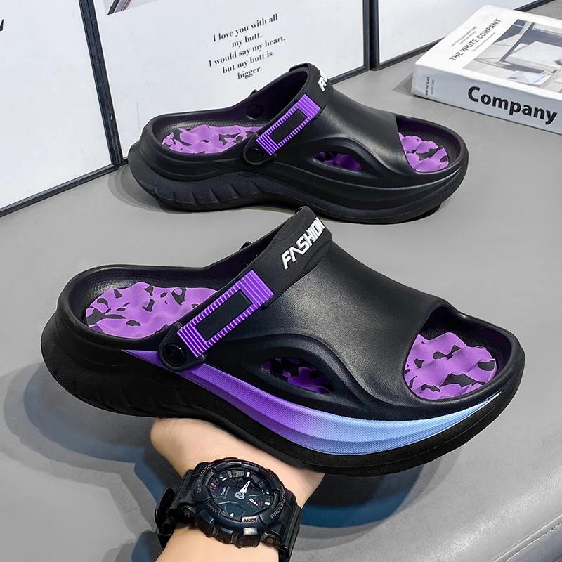 

Slippers for Men and Women, Summer Outer Wear soft sole Anti-Odor Two-Wear Sandals, Non-Slip Thick-Soled Beach Sandals 44-45 хакі