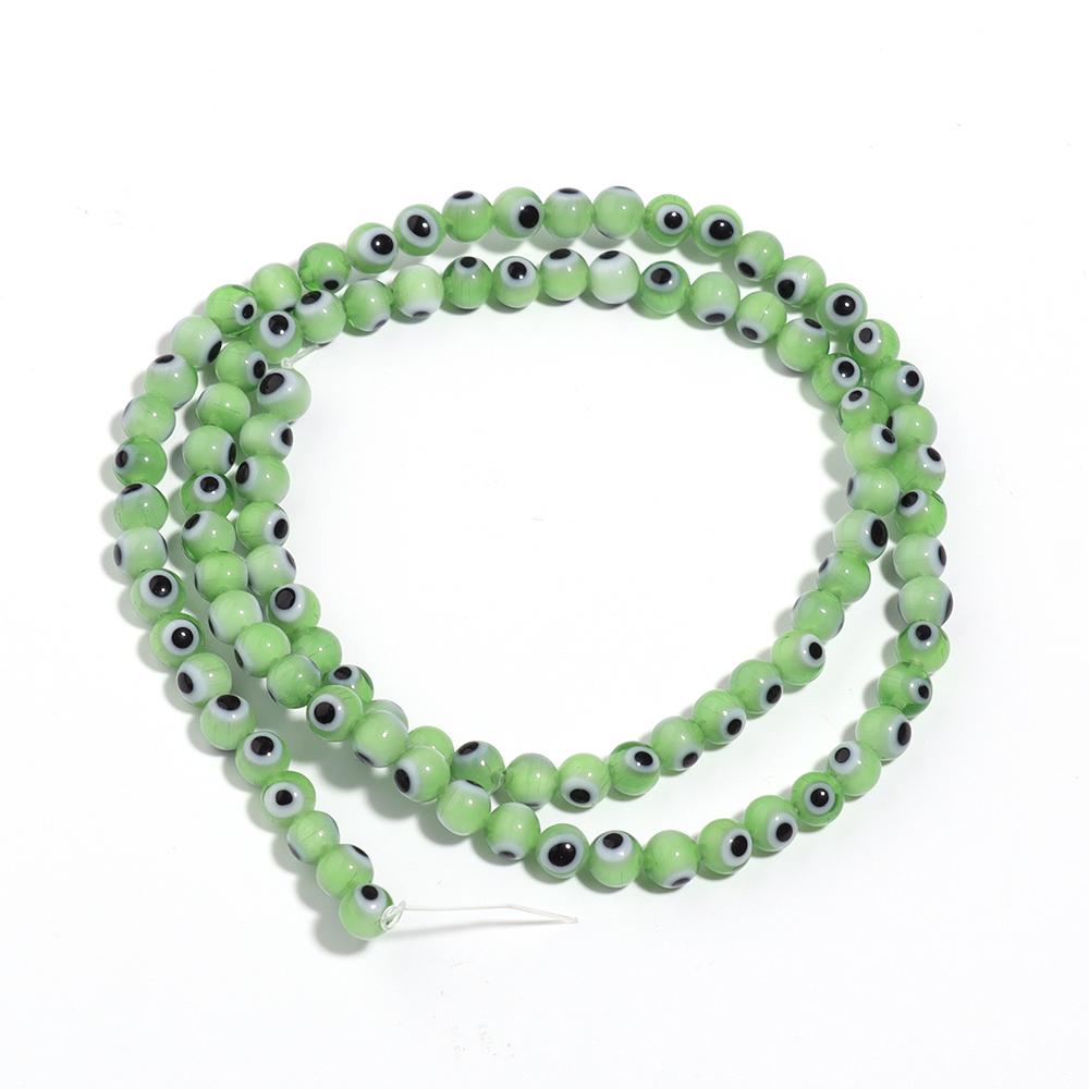 Round Lampwork Evil Eye Beads Liuli Flat Loose Fashion Jewelry For Bead Diy Handmade Bracelets Phone Charm Components