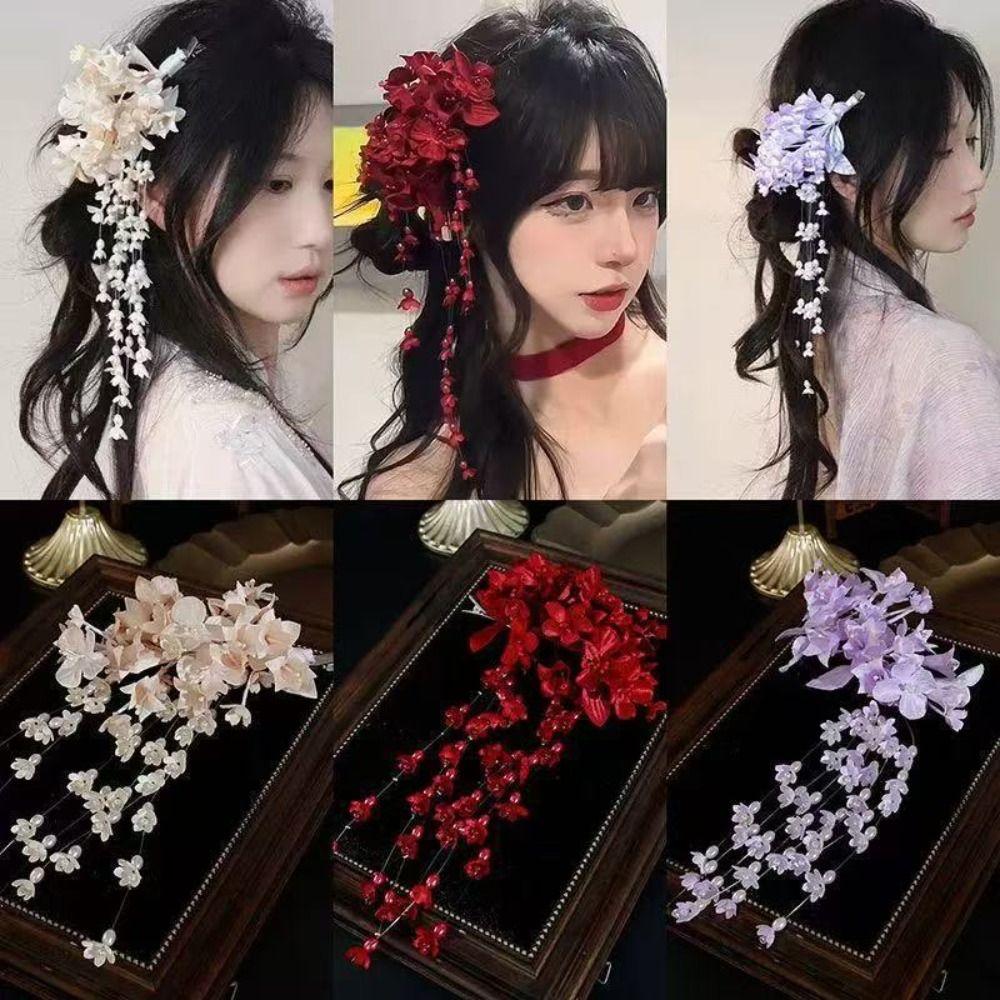 New Chinese Style Tassel Side Clip Luxury Duckbill Clip Exquisite Side Clip  Bridal Headwear