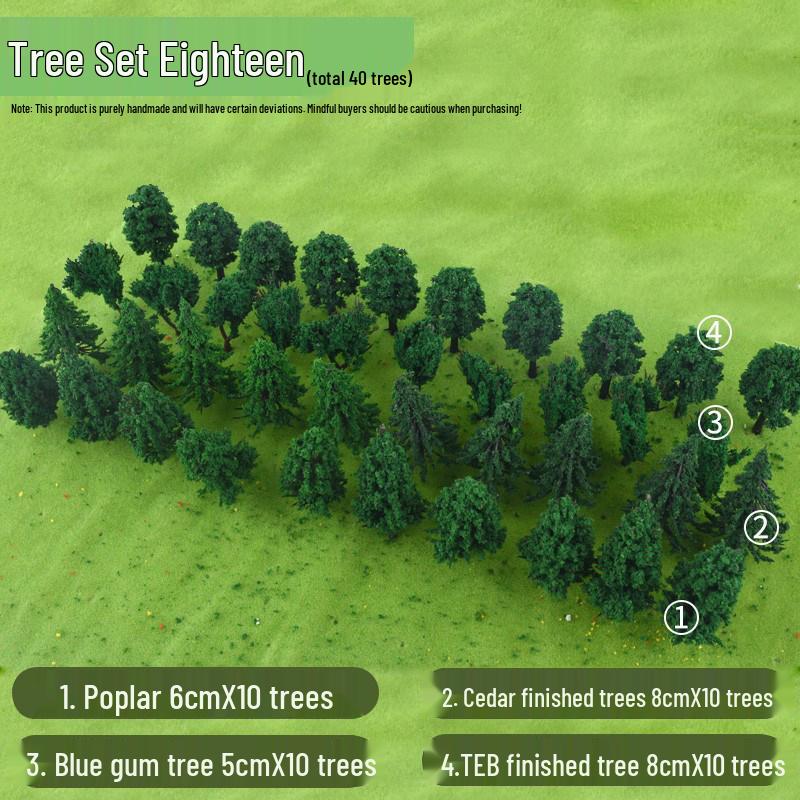 Mini DIY Model Train Landscape Tree Set - Simulated Plastic Trees for Sand Table Crafting