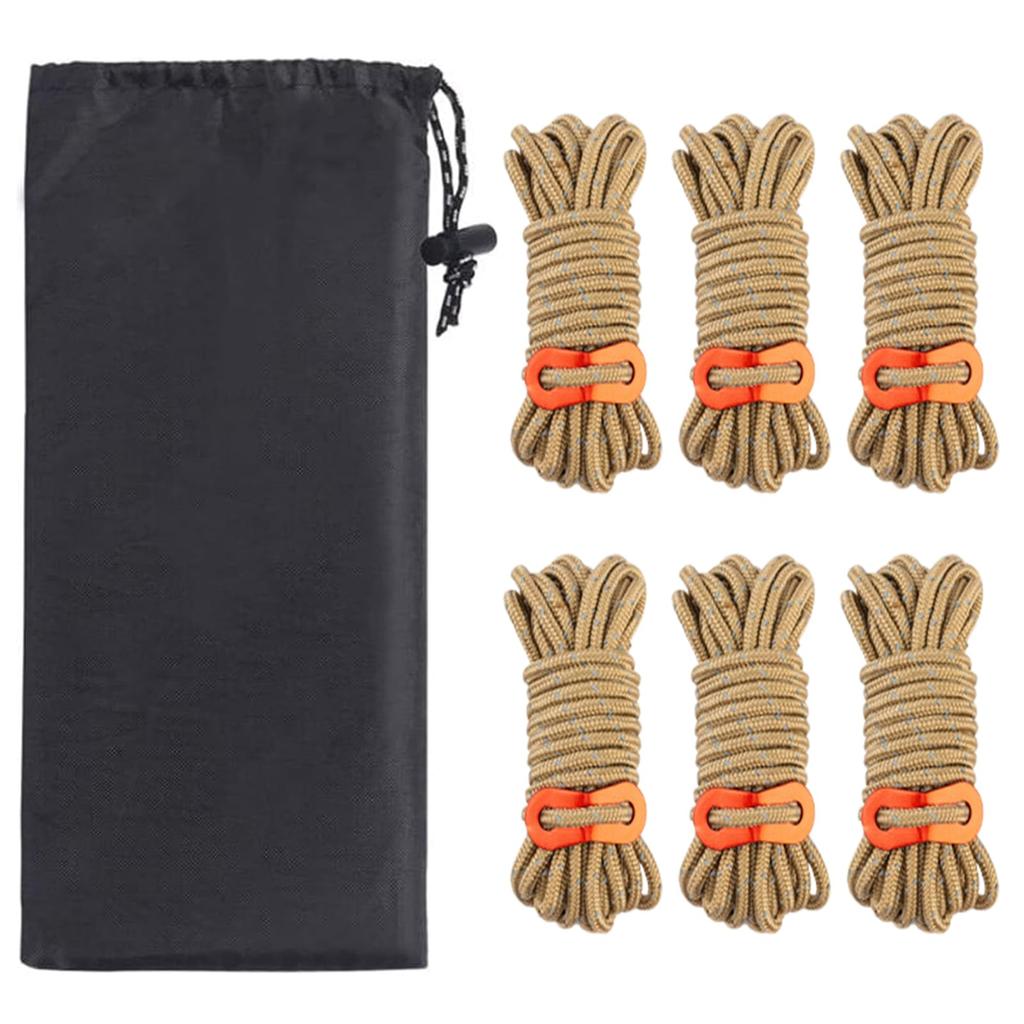 YFFSFDC Tent Rope Set of 6 4mm * 4m Load