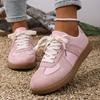 Damen Pinke Dicke Sohle Sneaker Frühling Wildlederimitat Plateau Sportschuhe Frau 43 Rutschfest Lässige Flache Schuhe