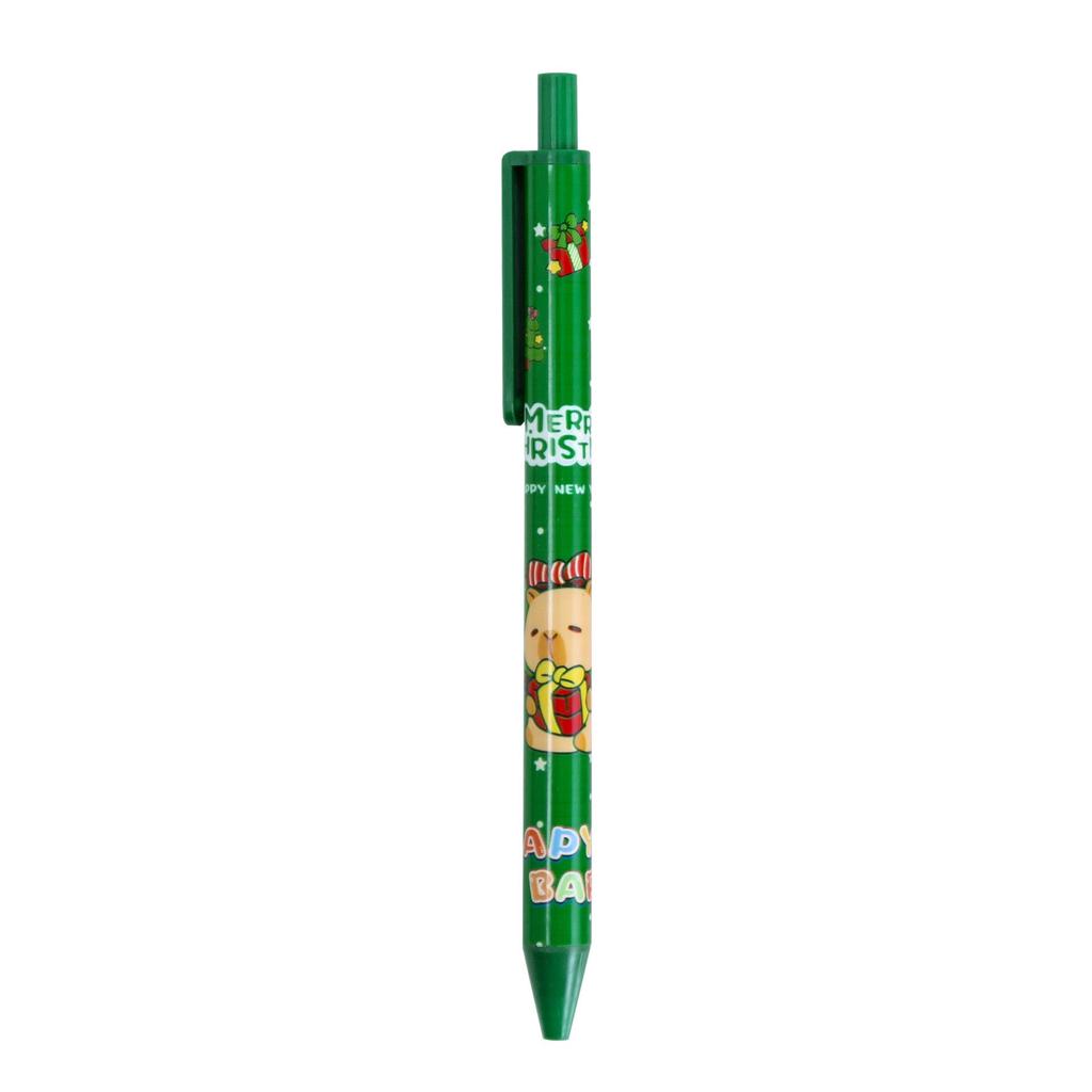Capybara Christmas Gel Pen: Cartoon Student 0.5mm Black Ballpoint Push Pen - Fun Holiday Stationery Gift
