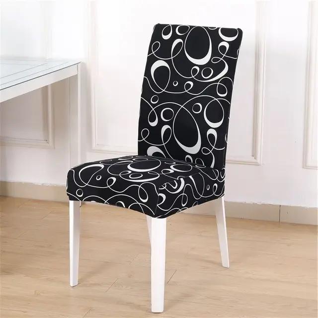 New Geometric Dining Chair Cover Spandex Elastic Chair Slipcover Case Stretch Chair Covers for Wedding Hotel Banquet Dining Room