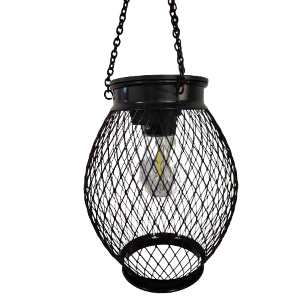 Waterproof Solar Lantern Lights Brighter Metal Solar-Powered Hanging Lanterns Durable Rechargeable Wireless Outdoor Lights