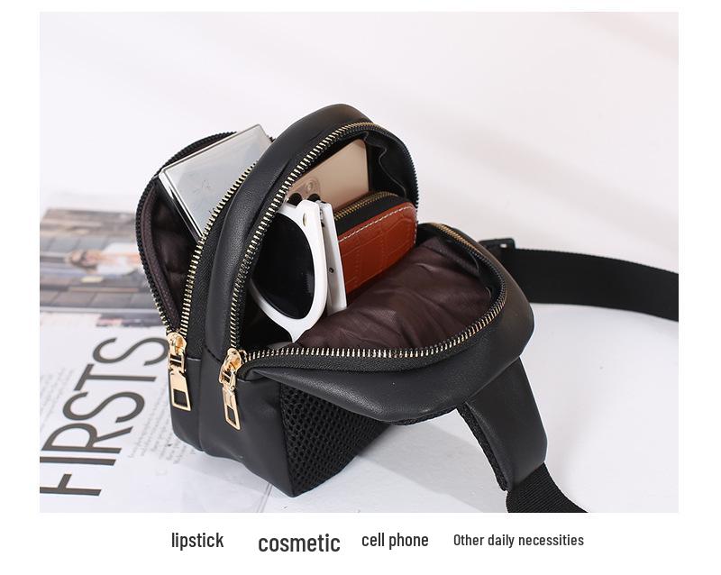 2026 Women's Textured PU Chest Bag: Fashion Diamond Lattice with Wide Shoulder Strap for Casual Wear