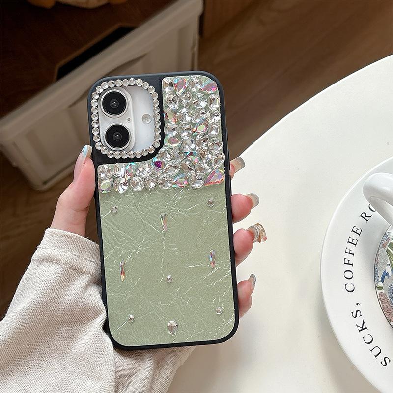 Leather Luxury Rhinestone Mobile Phone Case Is Suitable For Apple 17 Giant Good-Looking 14 Women'S Iphone16Promax Personality 15.