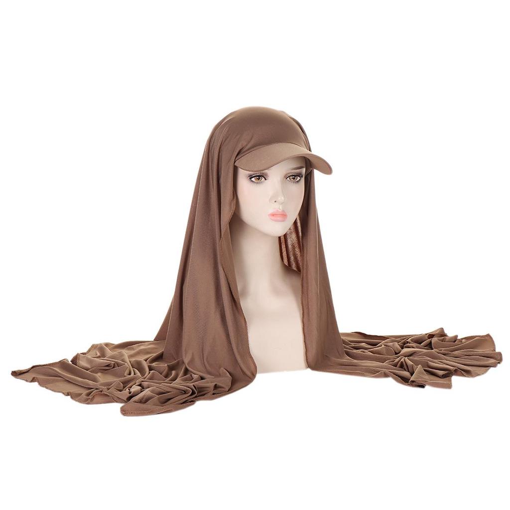 Solid Color Women's Versatile Scarf Hat - Middle East Hijab Style