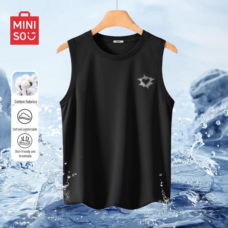 MINISO Men s Pure Cotton Sleeveless Fitness Tank Top L