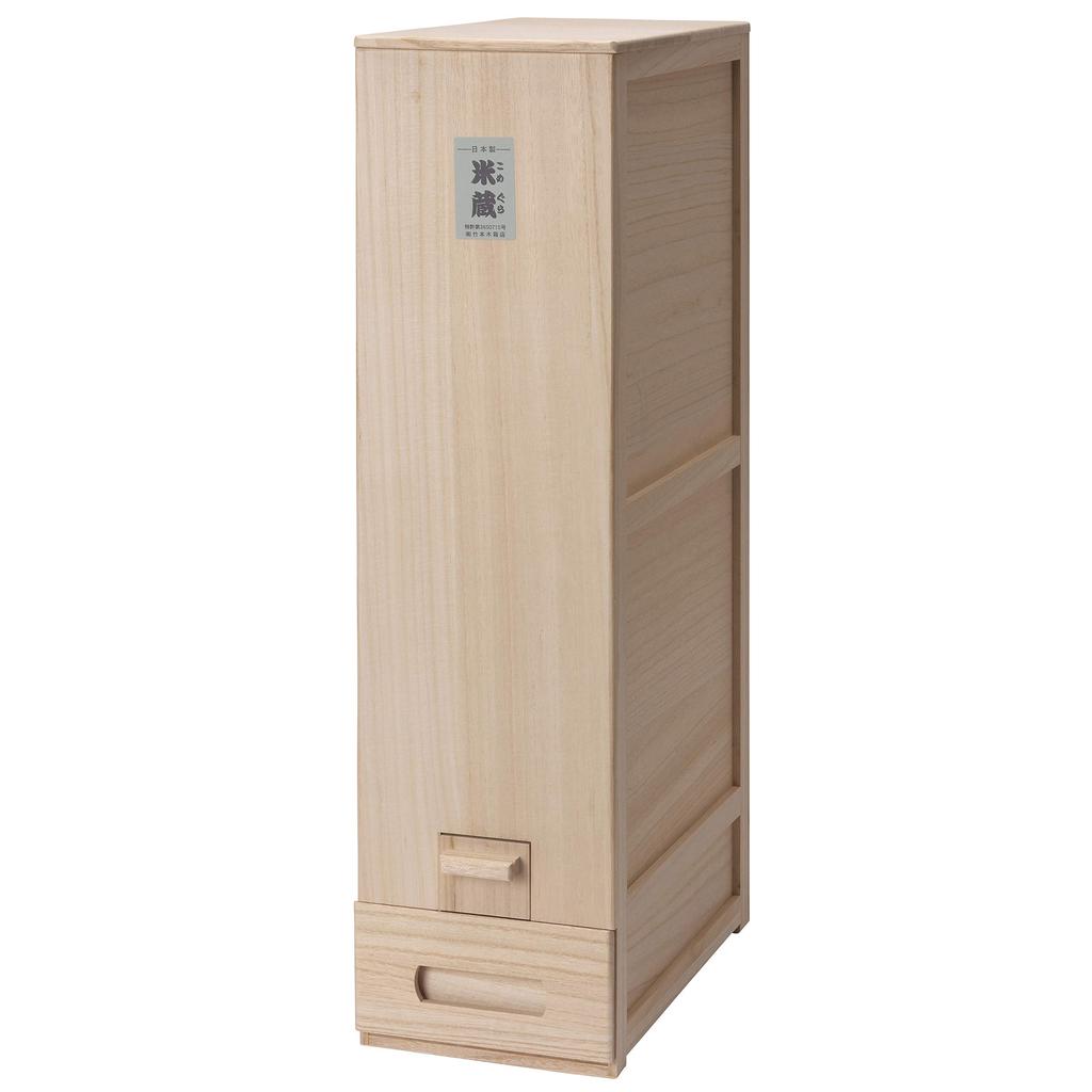 Takemoto Kibakoten Natural Paulownia Wood Measuring Rice Bin for 30kg "Yonekura"
