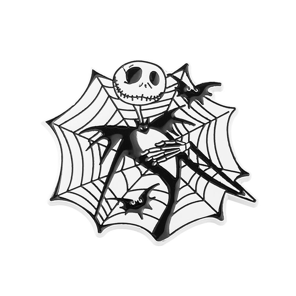 Cartoon creativity, Christmas Eve Horror series brooch, Halloween Skull Jack Boogie enamel pin ornament