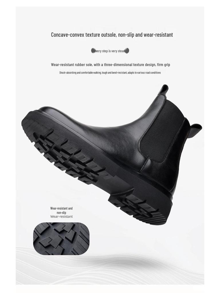 Men's Chelsea Boots, Autumn/Winter British Style, Plus Velvet Mid-High Martin Boots